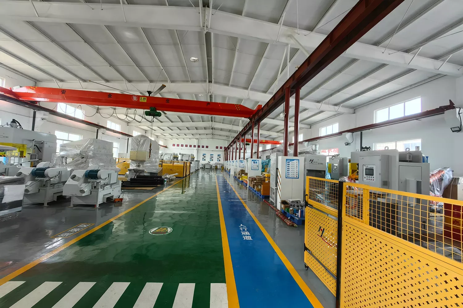 Modern factory production line with automated equipment
