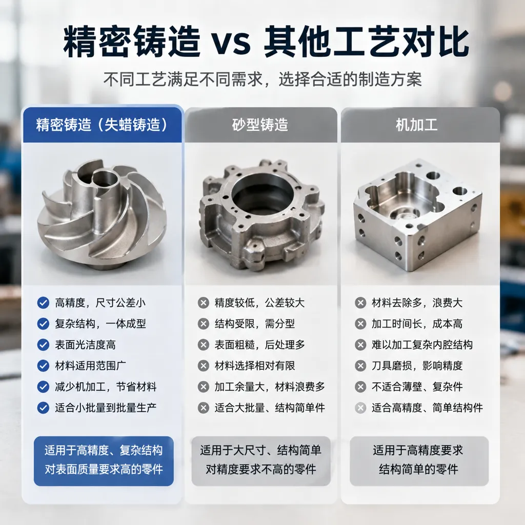 What is investment casting vs other methods