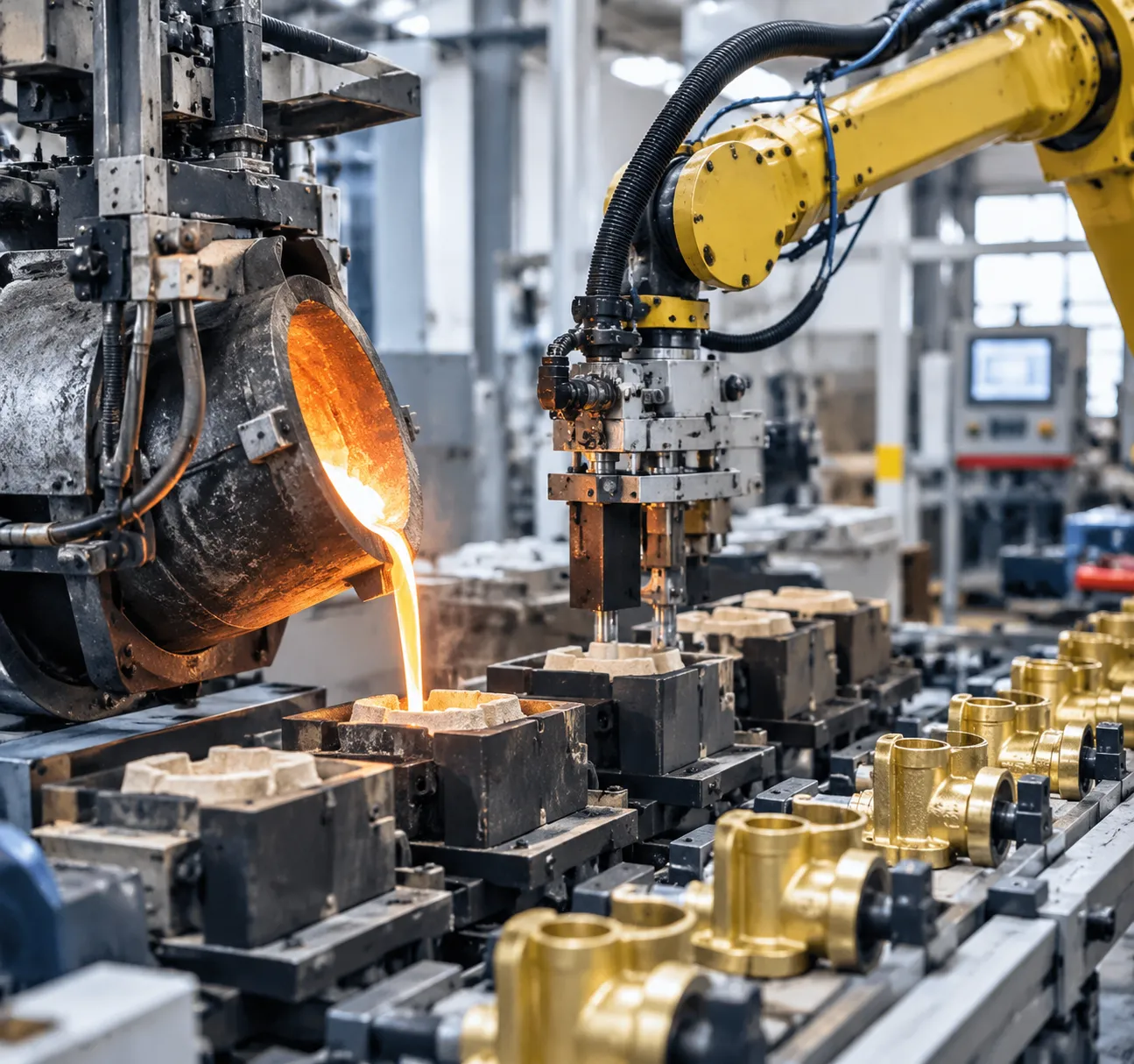 Automated brass investment casting machinery