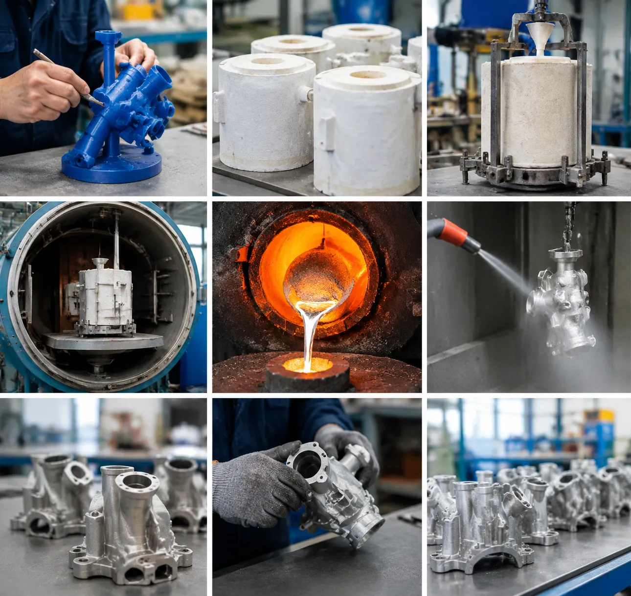 Vacuum investment casting process steps