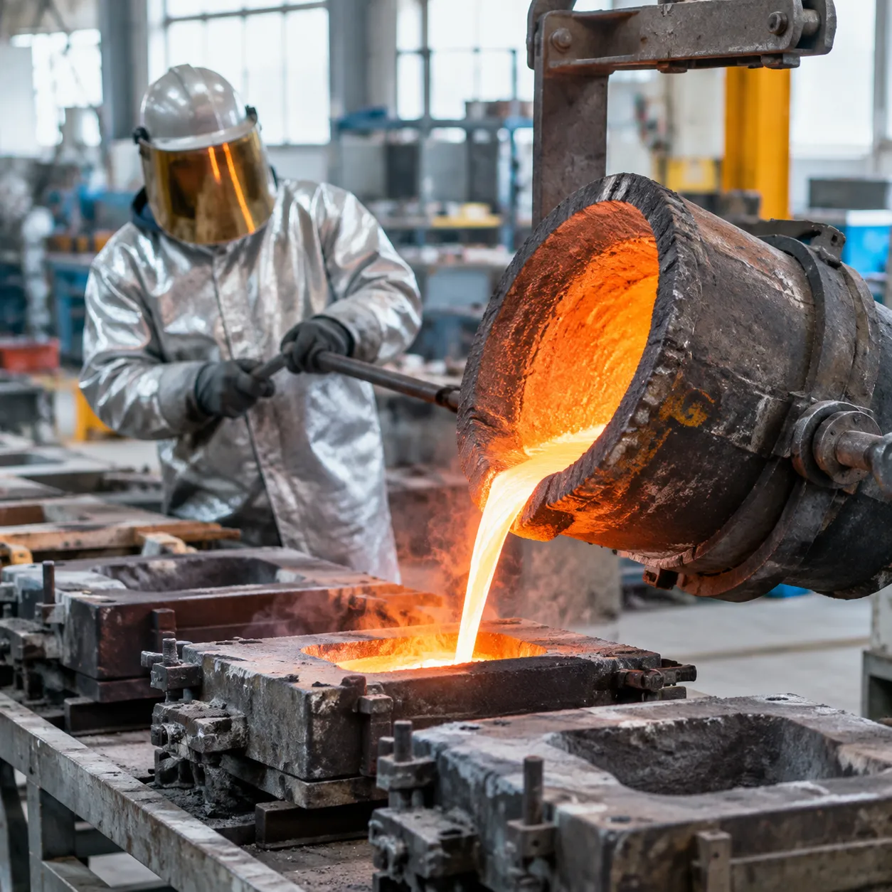 Foundry aluminum casting process steps
