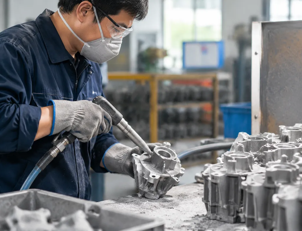 Investment casting shell removal and finishing